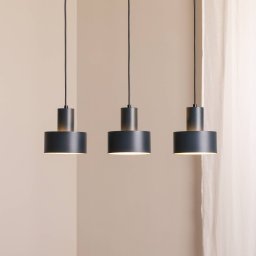 SIGMA Rif 3 pendant light, anthracite, 3-bulb, linear, steel