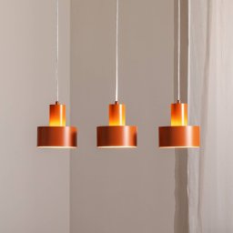 SIGMA Rif 3 pendant light, brick red, 3-bulb, linear, steel