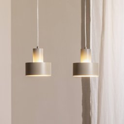 SIGMA Rif 2 pendant light, taupe, 2-bulb, linear, steel