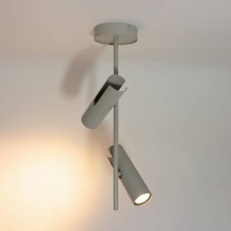 SIGMA Leda 2 downlight, taupe, 2-bulb, steel, GU10, height 55 cm