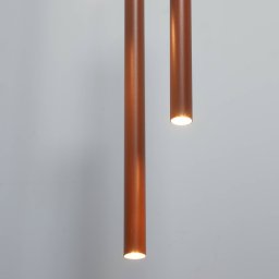 SIGMA Sopel 3 pendant light, brick red, round, 3-bulb, steel, G9
