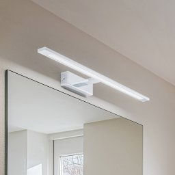 TK Lighting Gallery LED wall lamp, chrome-coloured, metal width 62 cm IP44