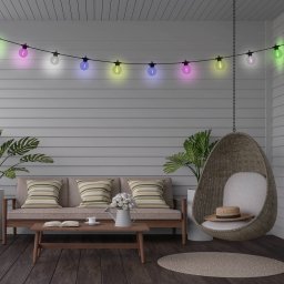 Näve CADENA LED solar fairy lights, RGB, black, 10-bulb, 10 m