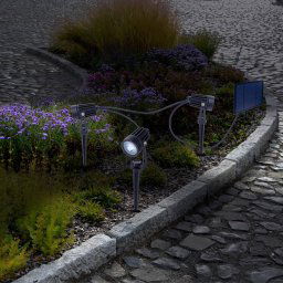 Näve LED solar ground spike light SPOTI, black, set of 3, IP44