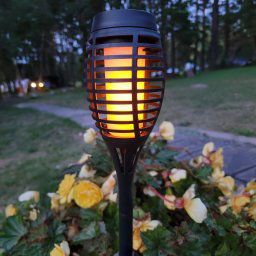 Näve LED solar ground spike lamp FANILO, black, 45 cm, set of 5 IP44