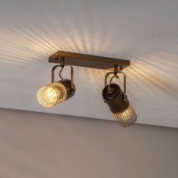 Avonni Ceiling lamp Albrecht antique gold length 32 cm metal/wood 2fl.