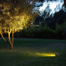 Les Jardins LED solar spotlight OJE, grey, dimmable daylight sensor timer