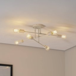 HELAM Cambridge ceiling light, 6-bulb, sand-coloured, metal