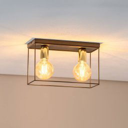 Luminex Anna ceiling light with metal frame, 2-bulb