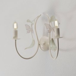 Luminex Summer wall lamp, white/green/pink, width 25 cm, steel, 2-bulb