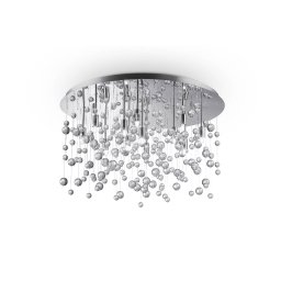 Ideallux Ideal Lux ceiling lamp Neve 12-bulb chrome/clear Ø 63cm