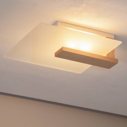 Envostar Peach Puff ceiling light with glass, wood