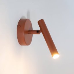 SIGMA Sopel wall light, brick red, 1-bulb, steel, height 15 cm