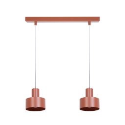 SIGMA Rif 2 pendant light, brick red, 2-bulb, linear, steel
