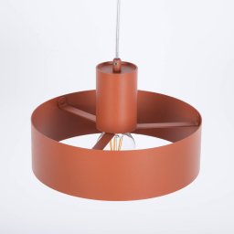 SIGMA Rif M pendant light, brick red, 1-bulb, Ø 25 cm, steel