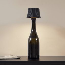 Lindby LED battery-powered table lamp Linor, black, USB, touch dimmer