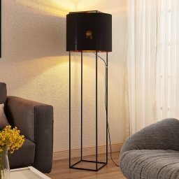 Lindby Kesta fabric floor lamp, frame 4 bars