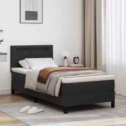 vidaXL Bed Frame with Mattress Black 100 x 200 cm Faux leather