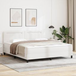 vidaXL Bed Frame with Mattress White 180 x 200 cm Faux leather