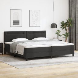 vidaXL Bed Frame with Mattress Black 200 x 200 cm Faux leather