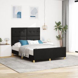 vidaXL Bed Frame with Headboard Black 160 x 200 cm Fabric