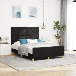 vidaXL Bed Frame with Headboard Black 140 x 200 cm Fabric