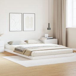 vidaXL Floor Bed Frame White 140 x 210 cm Solid Pine wood