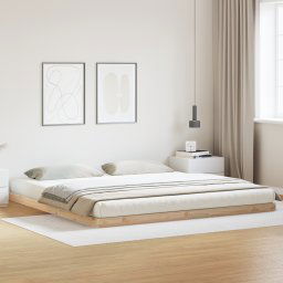 vidaXL Floor Bed Frame Natural 200 x 210 cm Solid Pine wood