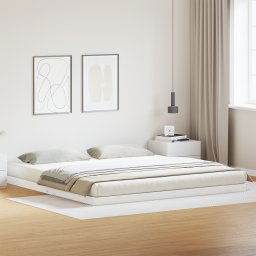 vidaXL Floor Bed Frame White 200 x 210 cm Solid Pine wood