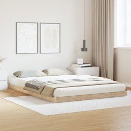 vidaXL Floor Bed Frame Natural 160 x 220 cm Solid Pine wood