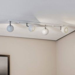 SOLLUX LIGHTING Flame ceiling spotlight, white, 4-bulb long