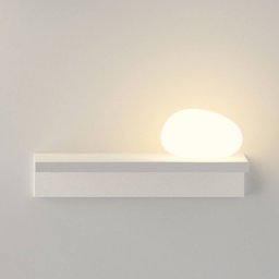 Vibia LED wall light Suite, stone on the right, white, 14 cm