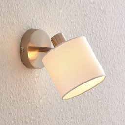 Lindby Stannis wall light with textile, matt nickel