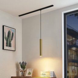 Lindby hanging light Linaro, 40 cm, gold, 1-phase, GU10