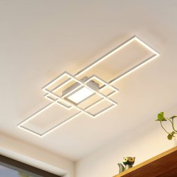 Lindby LED ceiling light Caitlin, white, metal, 105cm