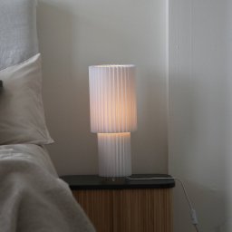 Markslöjd Catis table lamp, white, 45 cm high, textile, E27