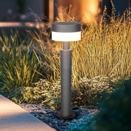 Trio Lighting Mackenzie LED pedestal light, height 50 cm, anthracite, cast aluminium