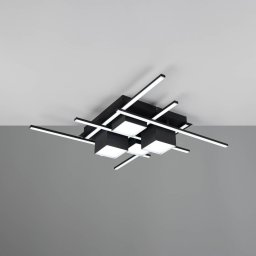 Trio Lighting Roger LED ceiling lamp, matt black, metal, CCT, remote control.