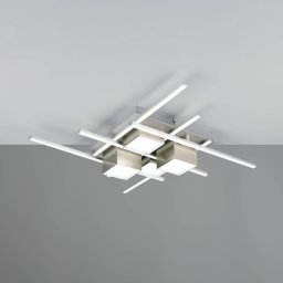 Trio Lighting Roger LED ceiling lamp, matt nickel, metal, CCT, remote control.