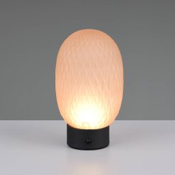 Trio Lighting LED rechargeable table lamp Facette, amber, USB, glass