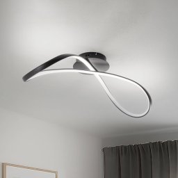 Milagro Lighting Infinity LED ceiling light, metal, black, 4,000 K