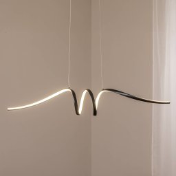 Milagro Lighting LED pendant light Loop, metal, black chrome, 4,000 K