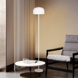 Reality Leuchten LED battery-powered floor lamp Jeff, white, metal, height 147 cm