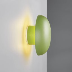 Reality Leuchten LED battery wall light Davey, green, dimmable, Ø 15.5 cm