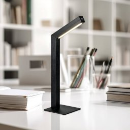 Reality Leuchten LED rechargeable table lamp Skip, black, MDF, height 37.5 cm