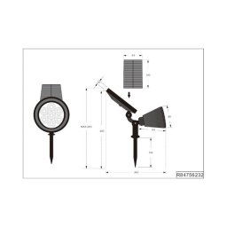 Reality Leuchten LED solar spotlight Festival, matt black, RGB, sensor