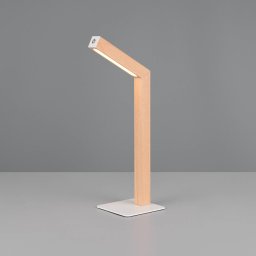 Reality Leuchten LED rechargeable table lamp Skip, MDF, wood-coloured, height 37.5 cm