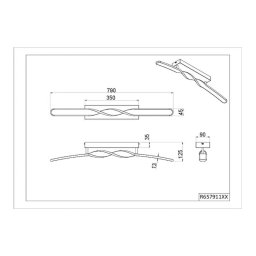 Reality Leuchten LED ceiling light Ginko, matt black, metal, length 79 cm