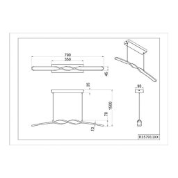 Reality Leuchten LED pendant light Ginko, sand, metal, length 79 cm