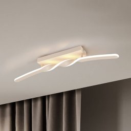 Reality Leuchten LED ceiling light Ginko, sand, metal, length 79 cm
